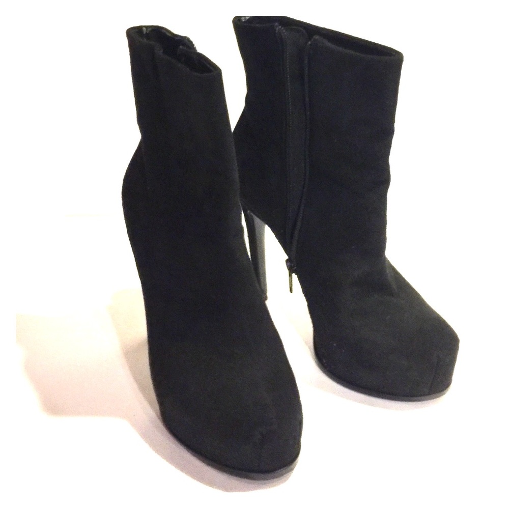 ✨BLACK SUEDE SEXY BOOTIES W/HIDDEN PLATFORM